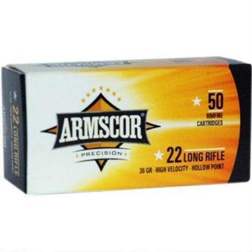 22 Long Rifle 36 Grain Hollow Point 50 Rounds Armscor Ammunition